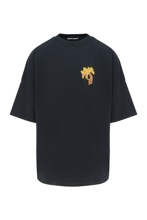 Palm Angels t-shirt flaming palm tree men's oversized black 185961 - photo 1