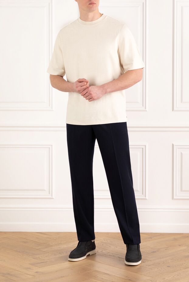 Loro Piana men's blue trousers made of wool and cashmere 185994 - photo 2