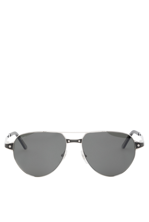 Cartier солнцезащитные очки pilot серые металлические 186004 - фото 1