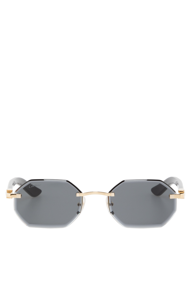 Cartier солнцезащитные мужские очки exception золотые с заушниками из дерева 186005 - фото 1