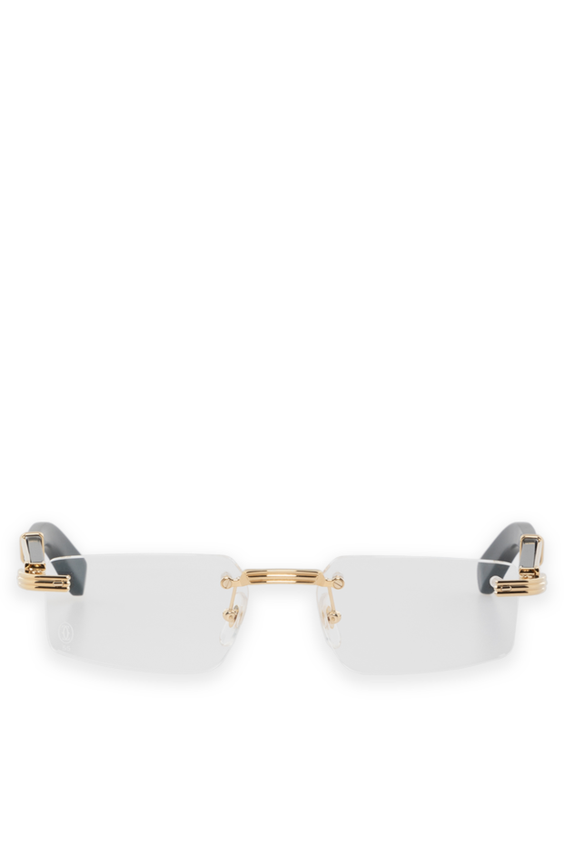 Cartier безоправные солнцезащитные очки мужские золотые 186006 - фото 1