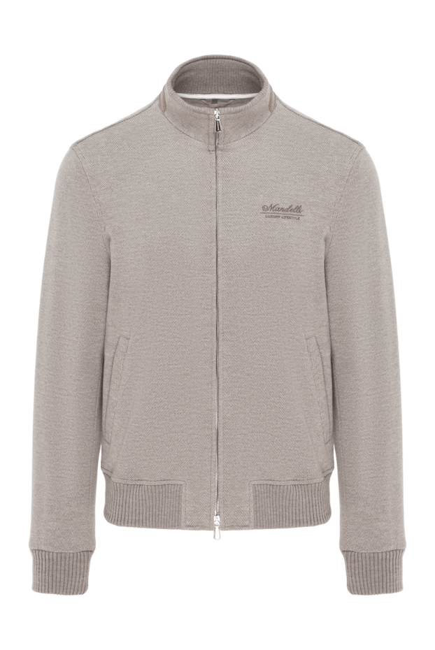 Enrico Mandelli beige short zippered jacket made of wool and cotton for men 186023 - photo 1
