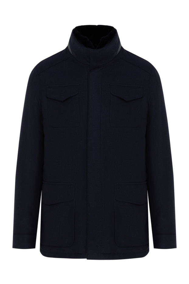 Enrico Mandelli men's blue wool and cashmere jacket 186025 - photo 1