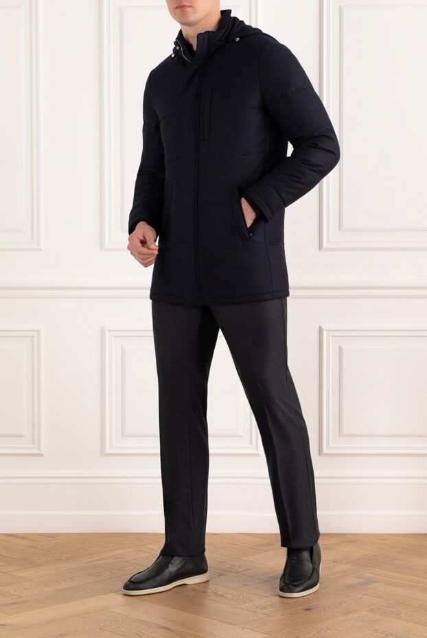 Enrico Mandelli men's blue insulated jacket made of wool and cashmere 186036 - photo 2