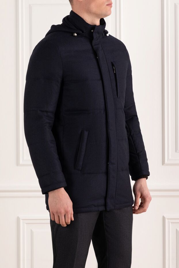 Enrico Mandelli men's blue insulated jacket made of wool and cashmere 186036 - photo 3