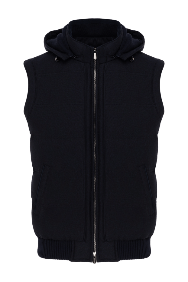Enrico Mandelli men's vest with a hood, blue, wool and cashmere 186054 - photo 1
