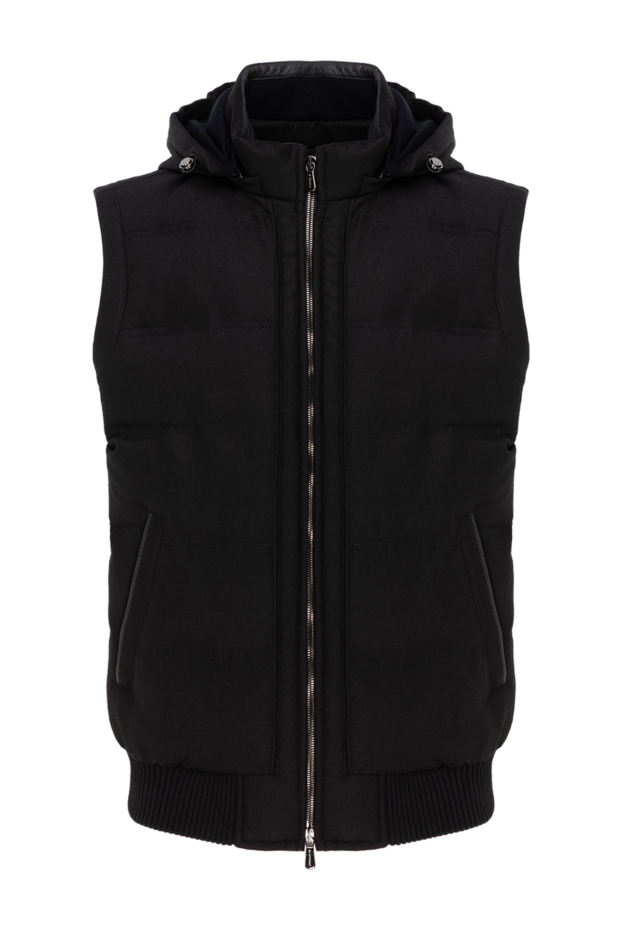 Enrico Mandelli black men's wool and cashmere hooded vest 186057 - photo 1