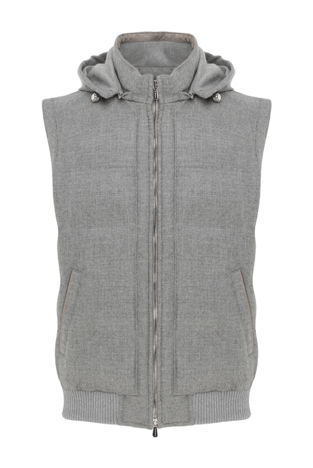 Enrico Mandelli gray men's wool and cashmere hooded vest 186059 - photo 1