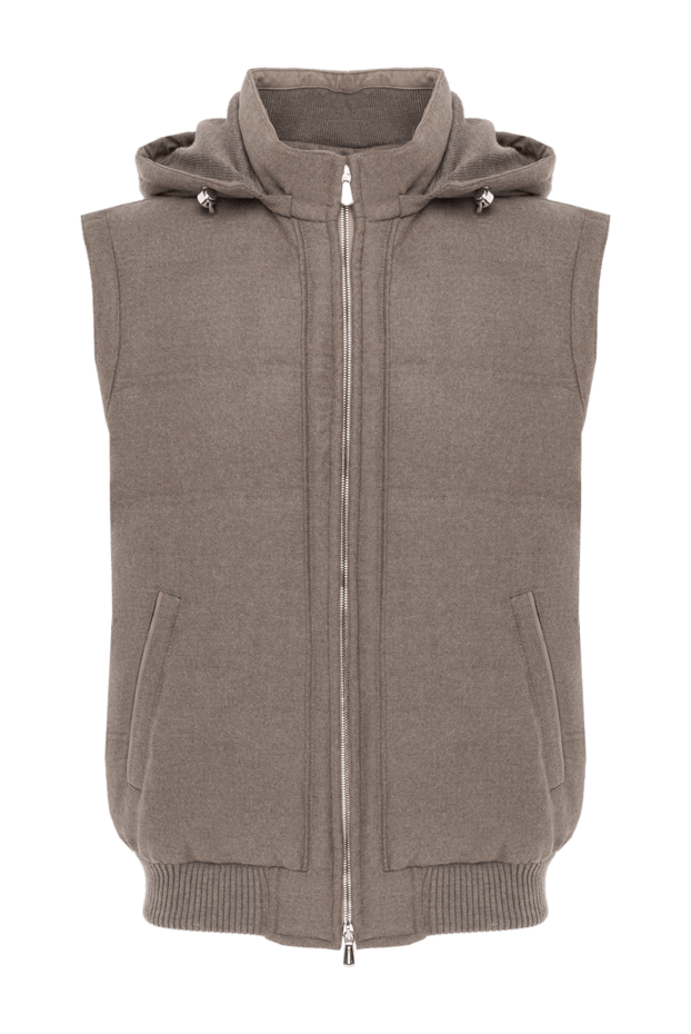 Enrico Mandelli beige men's warm vest made of wool and cashmere 186060 - photo 1
