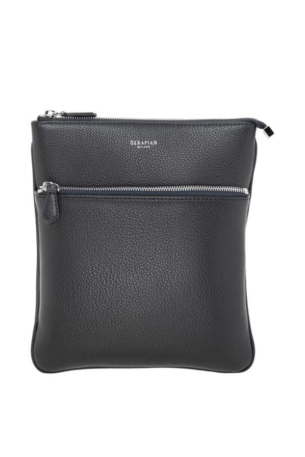 Serapian men's flat cachemire leather messenger bag blue 186081 - photo 1