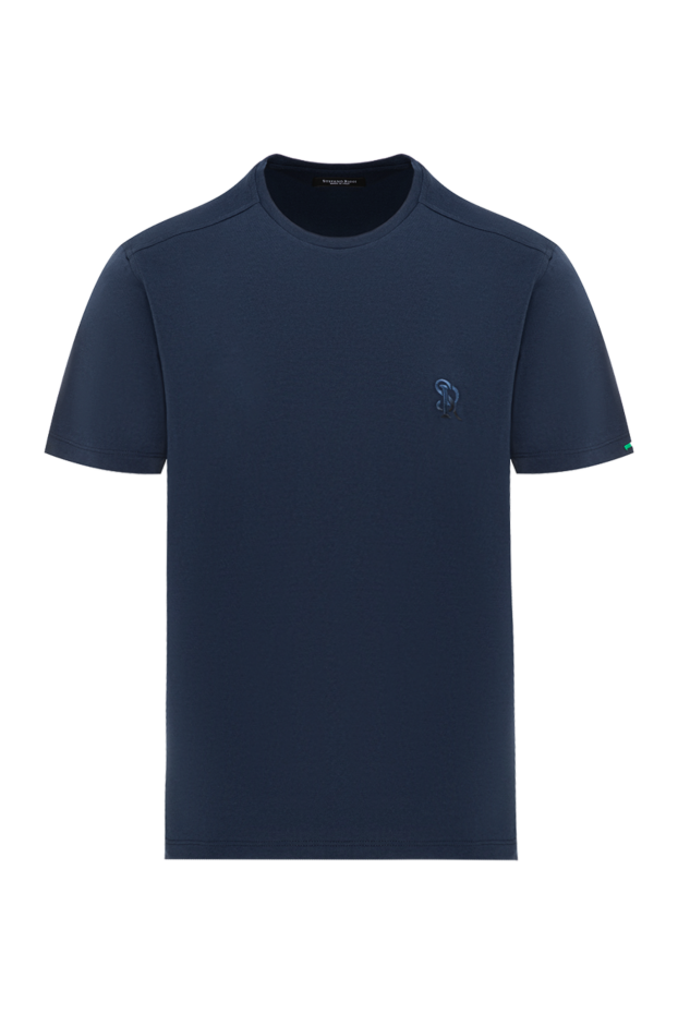 Stefano Ricci blue men's t-shirt made of cotton and modal with logo 186116 - photo 1