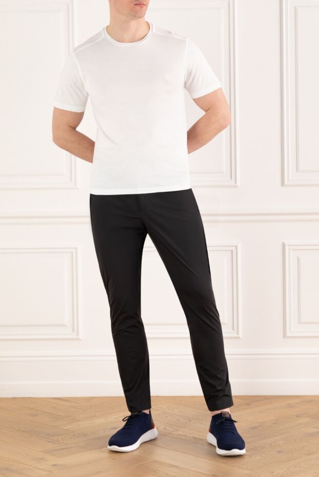 Stefano Ricci men's white cotton and modal t-shirt with logo 186117 - photo 2