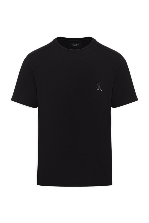Stefano Ricci men's black cotton and modal t-shirt with logo 186118 - photo 1
