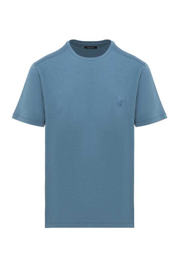 Stefano Ricci blue t-shirt for men made of cotton and modal with logo 186119 - photo 1