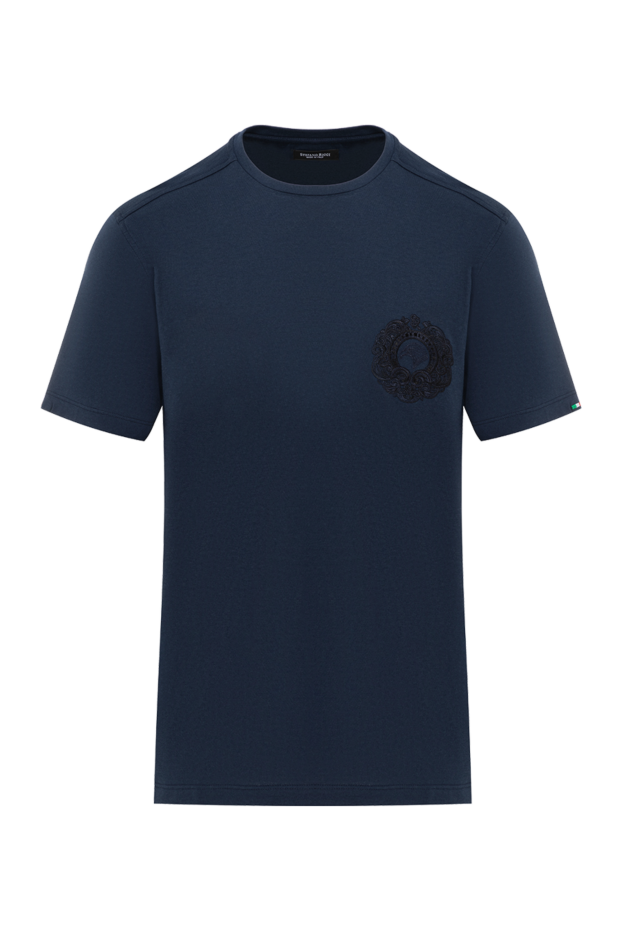Stefano Ricci men's t-shirt made of cotton and modal with logo blue 186120 - photo 1