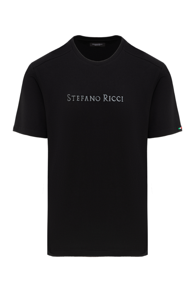 Stefano Ricci men's t-shirt made of cotton and modal with logo, black 186127 - photo 1