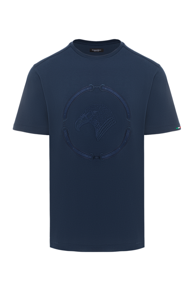 Stefano Ricci men's blue cotton modal t-shirt with logo 186128 - photo 1