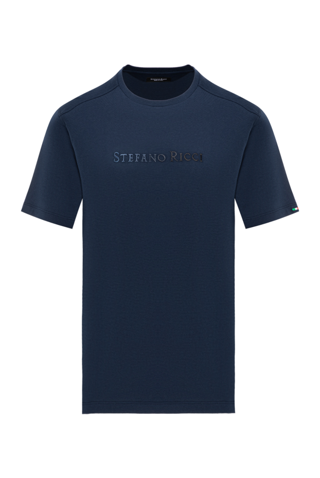 Stefano Ricci men's blue cotton and modal t-shirt with logo 186129 - photo 1