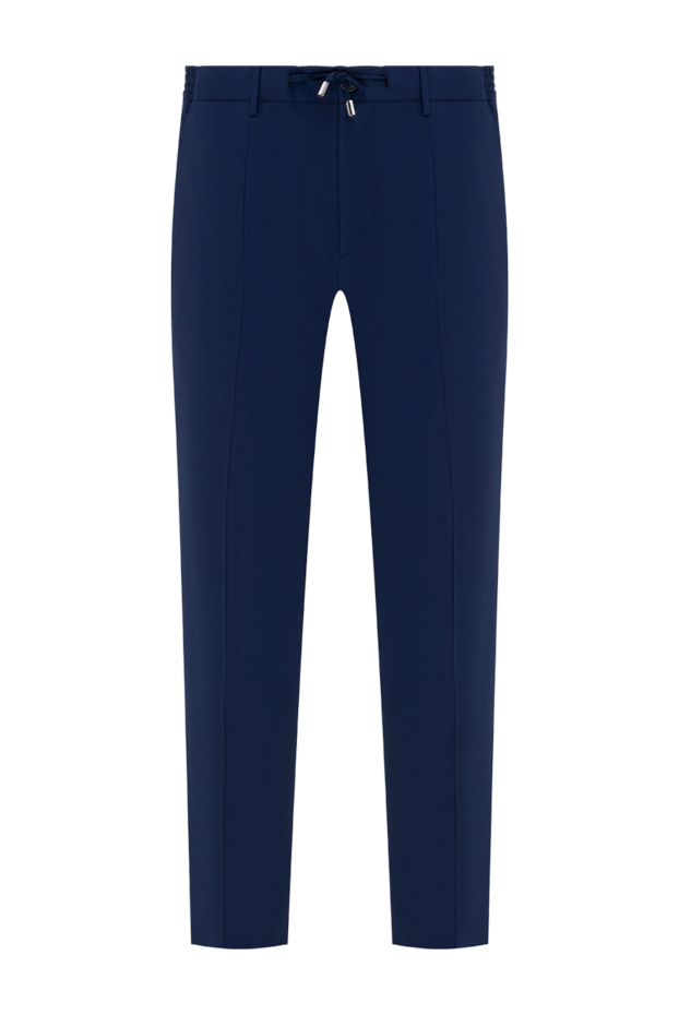 Stefano Ricci men's blue trousers with pintucks, wool 186157 - photo 1