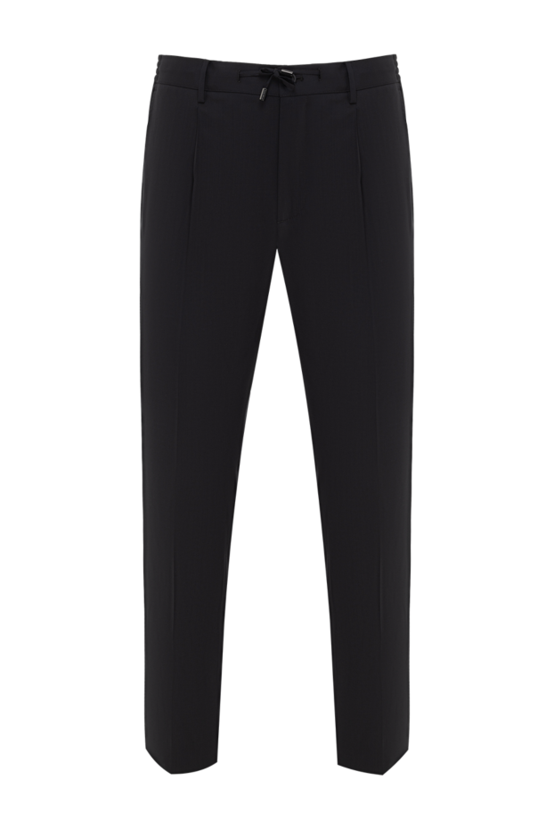 Stefano Ricci men's black woolen trousers with drawstrings 186158 - photo 1