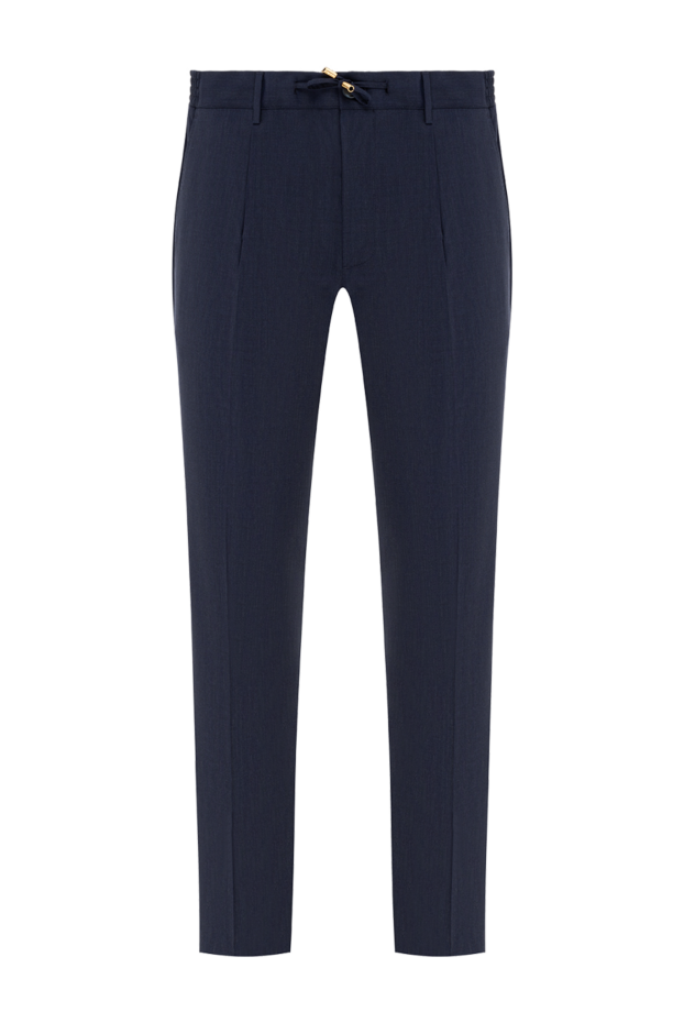 Stefano Ricci tight men's blue trousers with pintucks, woolen 186159 - photo 1