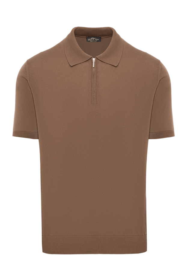 Cesare di Napoli silk polo brown with zipper 186184 - photo 1