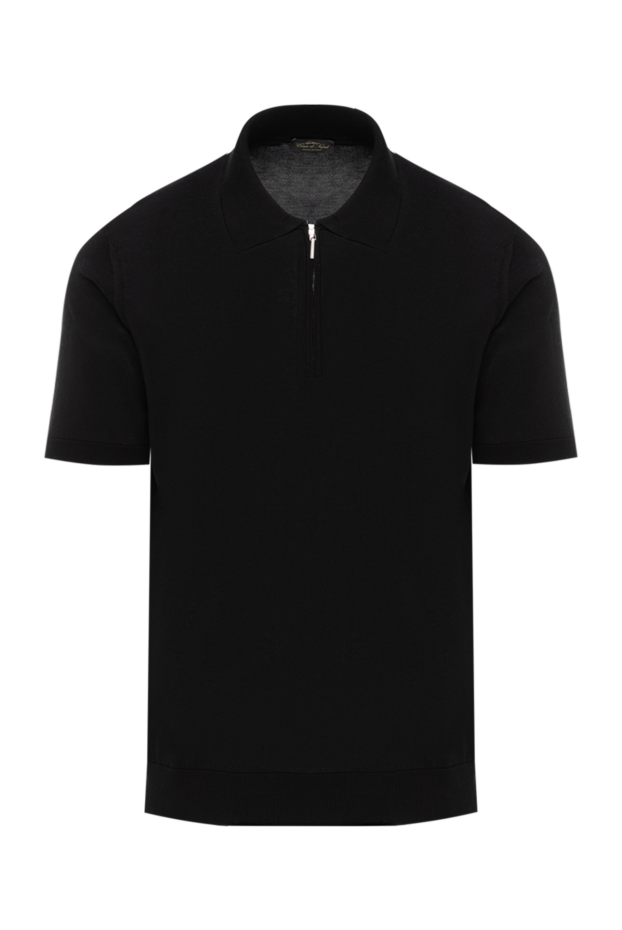 Cesare di Napoli silk polo black with zipper 186185 - photo 1