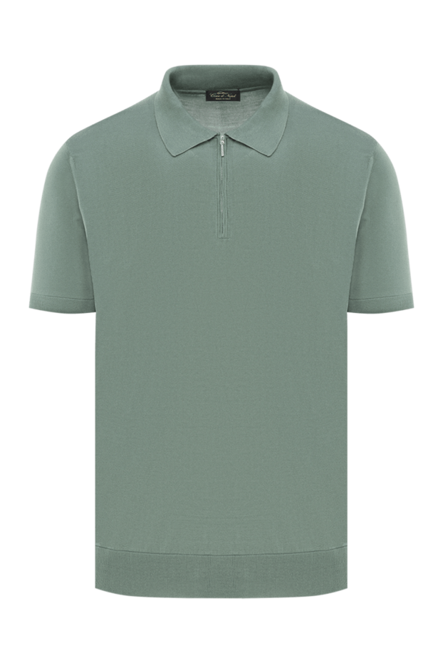 Cesare di Napoli men's green silk polo with zipper 186191 - photo 1