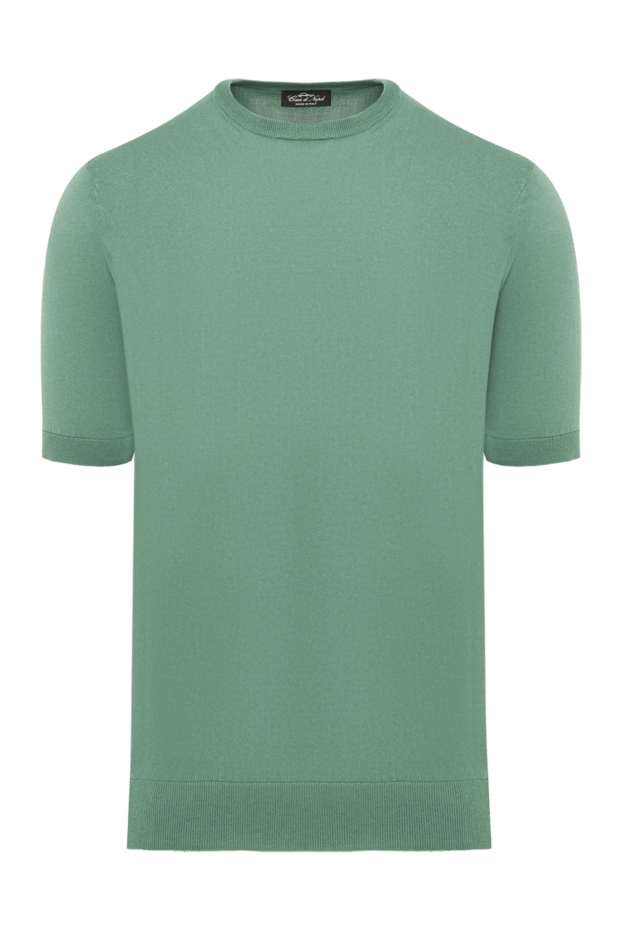 Cesare di Napoli green jumper with short sleeves for men made of cotton and silk 186230 - photo 1