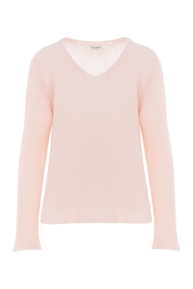 Saint Laurent women's pink jumper with v-neck 186274 - photo 1