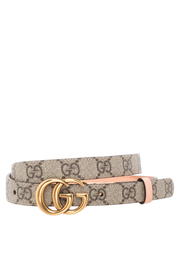 Gucci двухсторонний узкий ремень gg marmont из натуральной кожи 186286 - фото 1