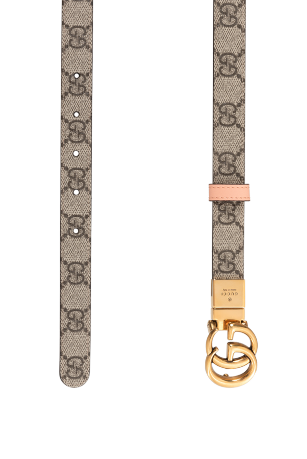Gucci двухсторонний узкий ремень gg marmont из натуральной кожи 186286 - фото 2