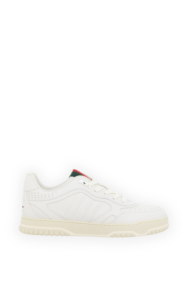 Gucci белые кроссовки мужские re-web из натуральной кожи 186292 - фото 1