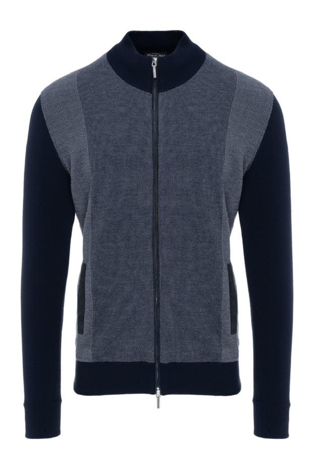 Blue sports jacket for men with a zipper - photo 1