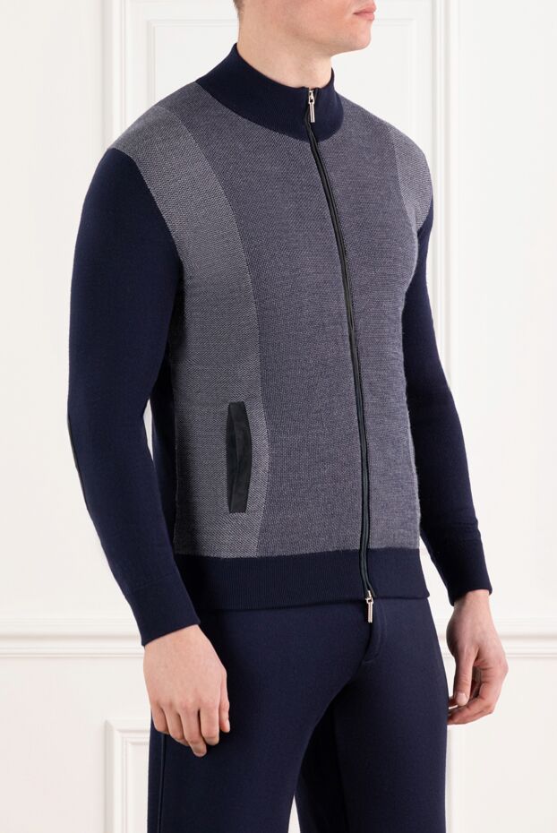 Cesare di Napoli blue sports jacket for men with a zipper 186335 - photo 3