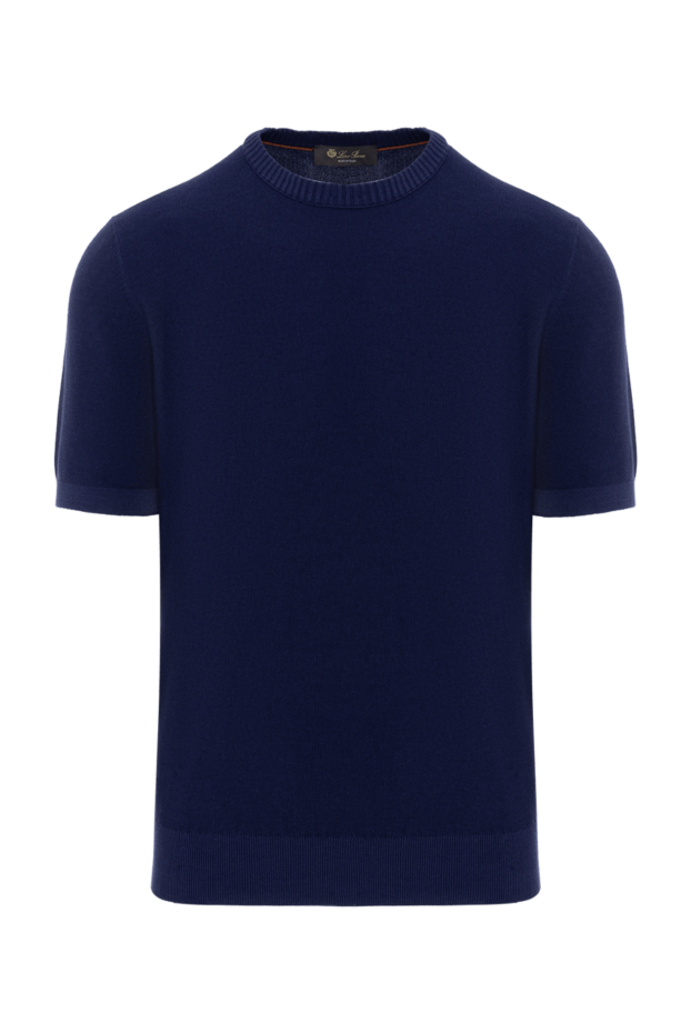 Loro Piana blue knitted t-shirt for men made of cotton and silk 186351 - photo 1