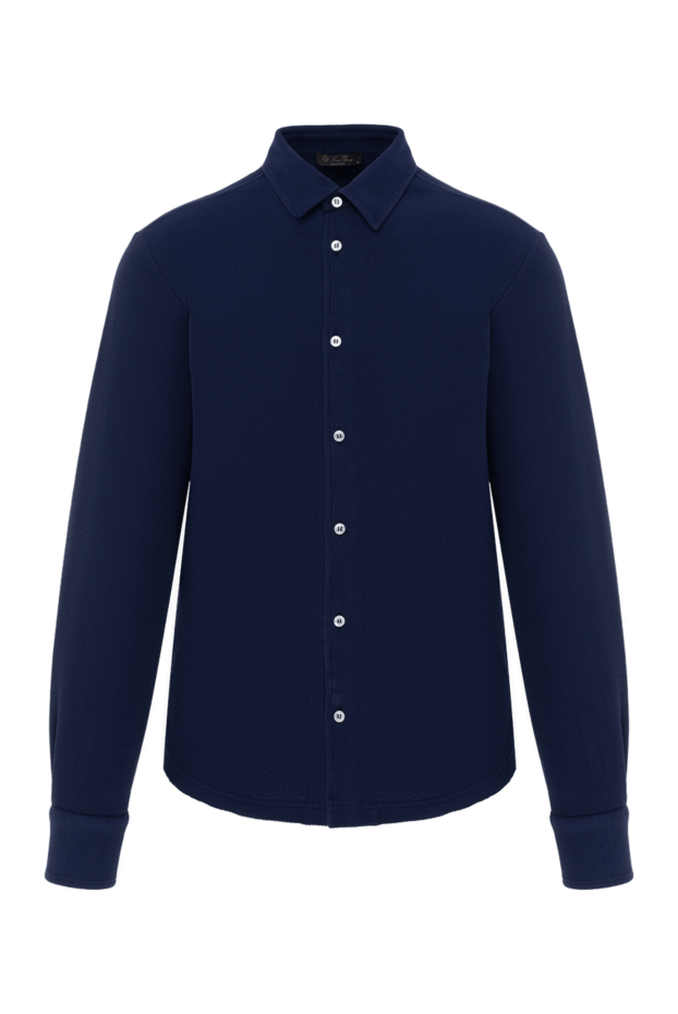 Loro Piana күңгірт көк түсті ерлерге арналған мақта көйлек 186353 - фото 1