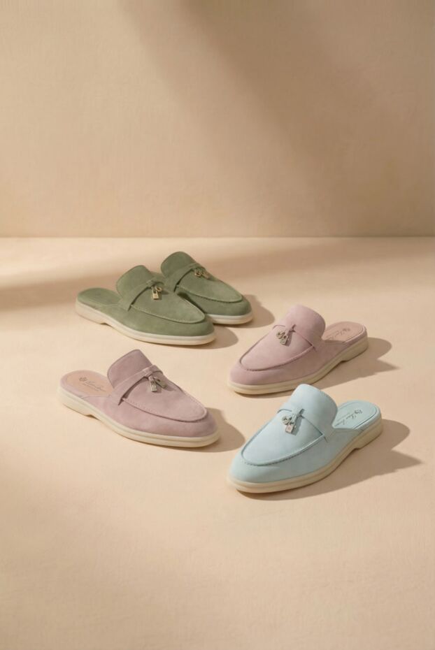 Loro Piana mules in the style of the iconic summer charms walk model green 186366 - photo 2