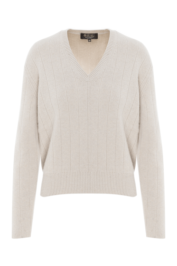 Loro Piana cashmere jumper with v-neck women's beige 186367 - photo 1