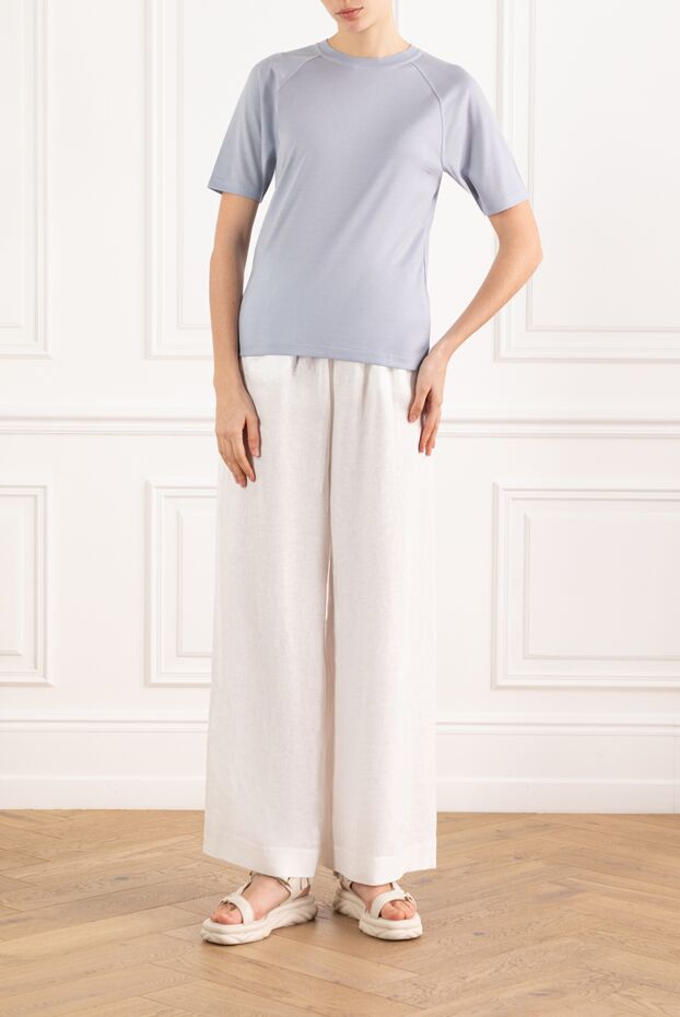 Loro Piana women's blue wool t-shirt tadami 186376 - photo 2