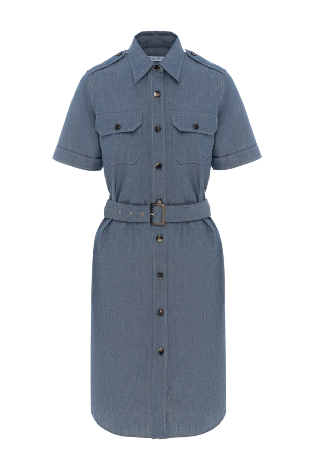 Loro Piana annalisa blue cotton and cashmere dress 186380 - photo 1