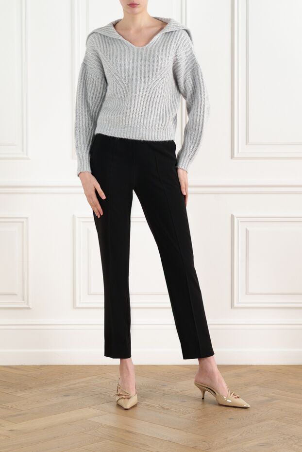 Peserico women's knitted gray jumper with turn-down collar 186443 - photo 2
