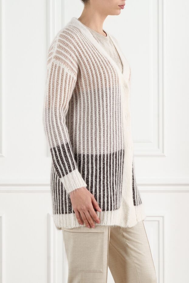 Peserico women's beige striped long cardigan 186444 - photo 3