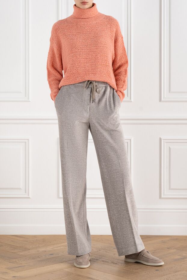 Peserico women's gray trousers with drawstring 186449 - photo 2