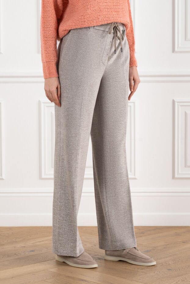 Peserico women's gray trousers with drawstring 186449 - photo 3