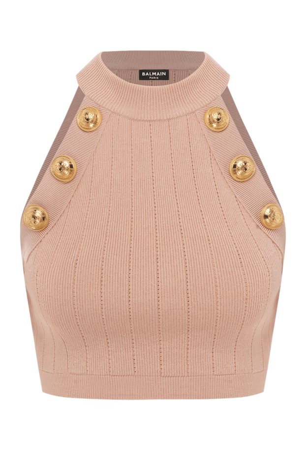 Balmain orange women's top with gold buttons 186457 - photo 1