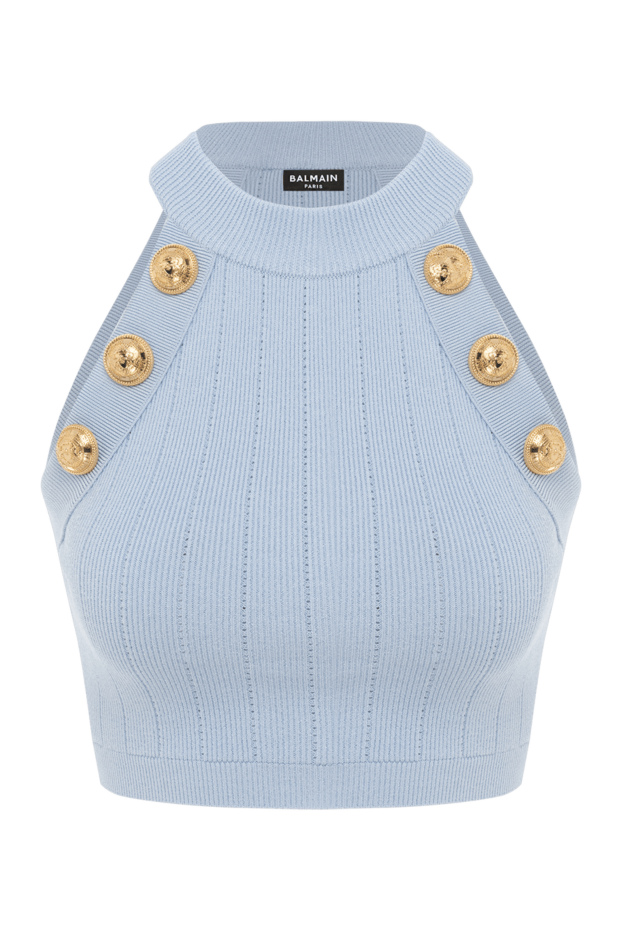Balmain women's blue top with gold buttons 186458 - photo 1