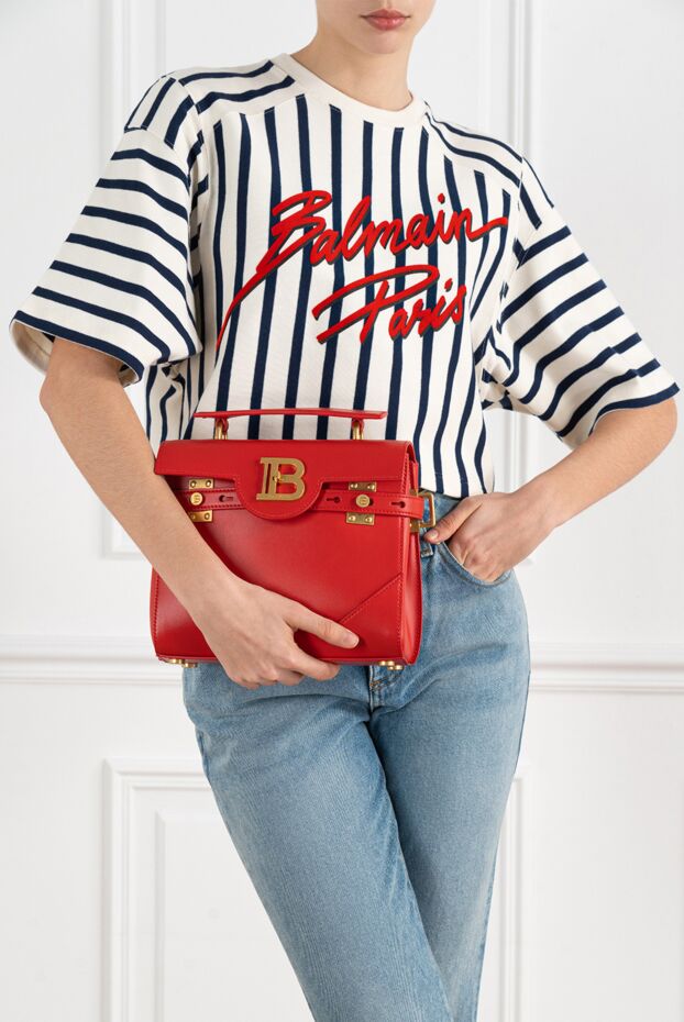 Balmain сумка b-buzz 23 из гладкой кожи красная женская
 186465 - фото 2