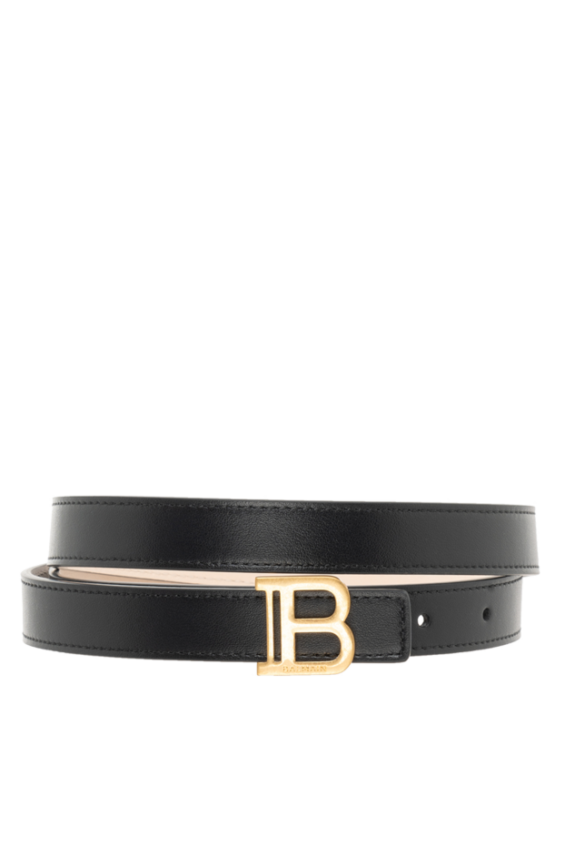 Balmain тонкий ремень b-belt черный женский из телячьей кожи 186477 - фото 1