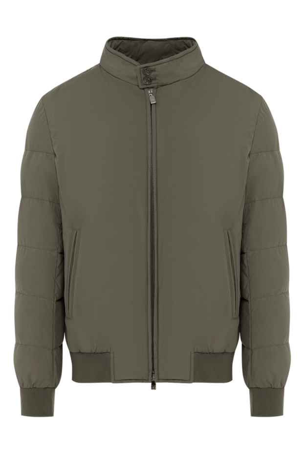 Corneliani пуховик мужской зеленый на молнии 186519 - фото 1